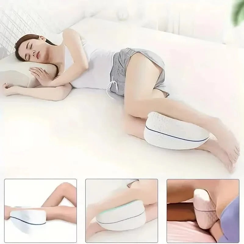 Leg Contour Pillowcase Set with Zipper Closure, Machine Washable, 2-Pack White