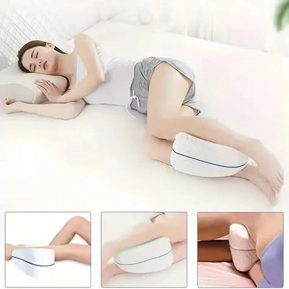 Leg Contour Pillowcase Set with Zipper Closure, Machine Washable, 2-Pack White