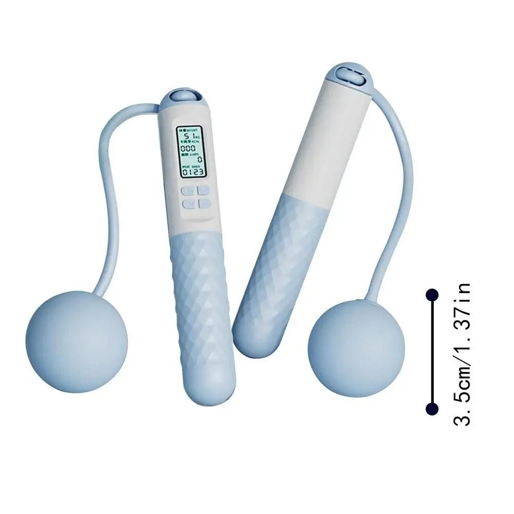 Cordless Jump Rope Handles with Digital Counter and Weighted Balls