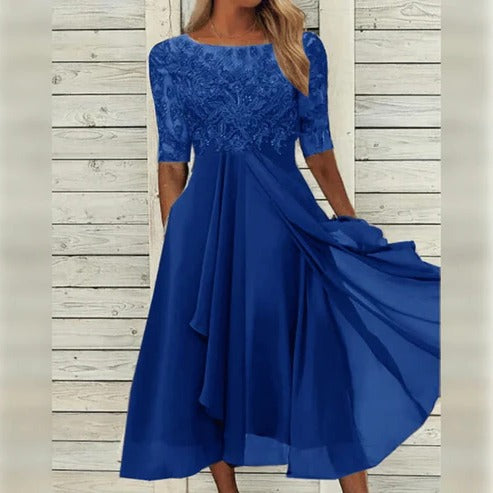 Tailored Women's Dress with Breathable Fabric and Wrinkle Resistant Material, Formal Event