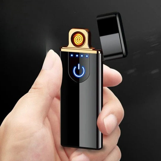 Electric Spark Lighter with Rechargeable Battery and Button Activation for Camping