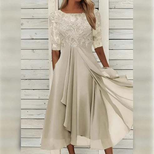 Tailored Women's Dress with Breathable Fabric and Wrinkle Resistant Material, Formal Event