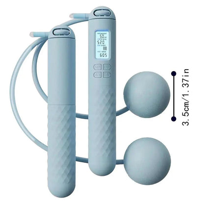 Cordless Jump Rope Handles with Digital Counter and Weighted Balls