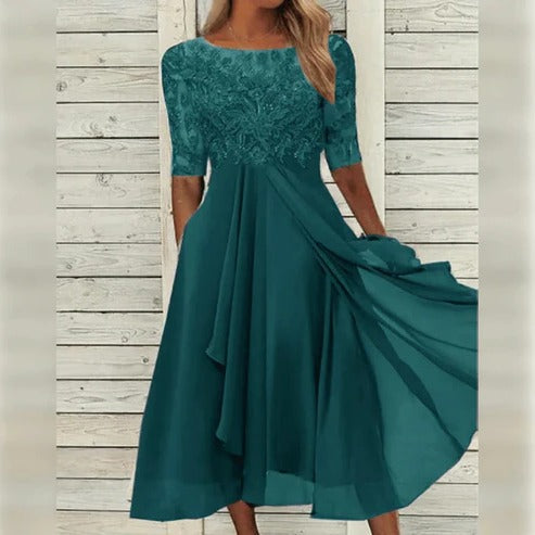 Tailored Women's Dress with Breathable Fabric and Wrinkle Resistant Material, Formal Event