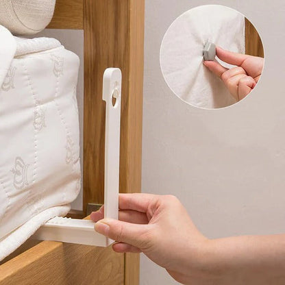Bed Sheet Grippers with Fabric-Safe Clips and Under Mattress Installation for Standard Mattresses
