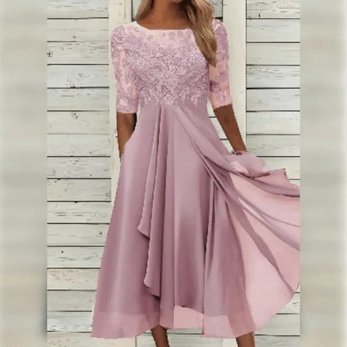 Tailored Women's Dress with Breathable Fabric and Wrinkle Resistant Material, Formal Event