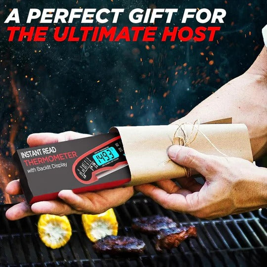 Digital Meat Thermometer with 2-Second Response and Backlit Display for Grilling
