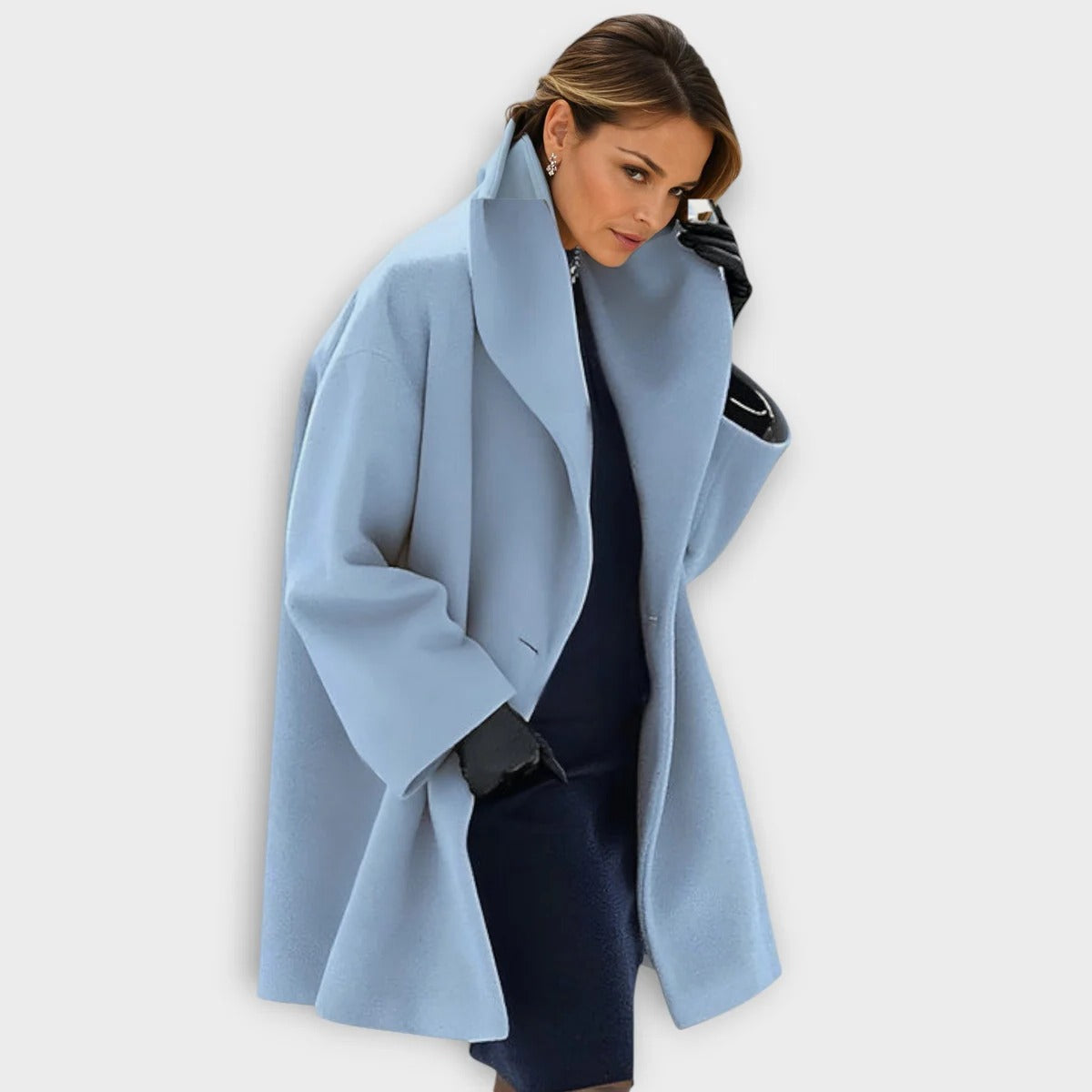 Wool Blend Coat for Women with Soft Lining and Wind Blocking, Tailored Fit