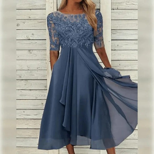 Tailored Women's Dress with Breathable Fabric and Wrinkle Resistant Material, Formal Event