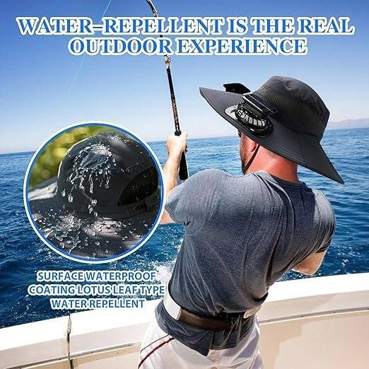 Adjustable Sun Hat with Dual Cooling Fans and Solar Battery Power