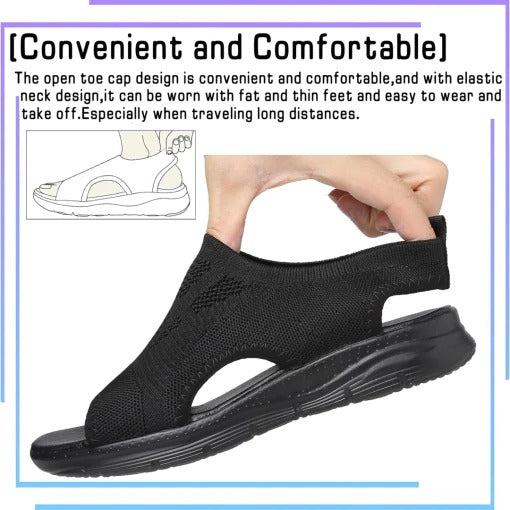 Women's Open Toe Sandals with Slingback Strap and Contoured Footbed All Vera Mart