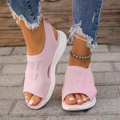Women's Open Toe Sandals with Slingback Strap and Contoured Footbed All Vera Mart
