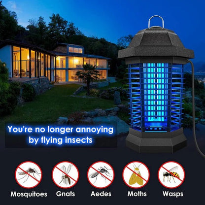 UV Bug Zapper Light with High Voltage Grid and Collection Compartment