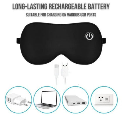 Heated Eye Mask with Three Temperature Settings and Removable Cover, Rechargeable