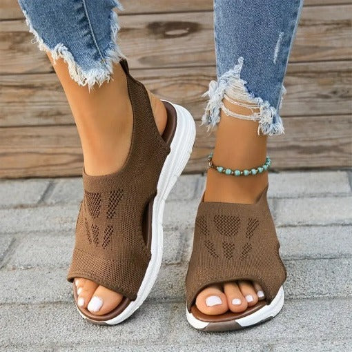Women's Open Toe Sandals with Slingback Strap and Contoured Footbed All Vera Mart