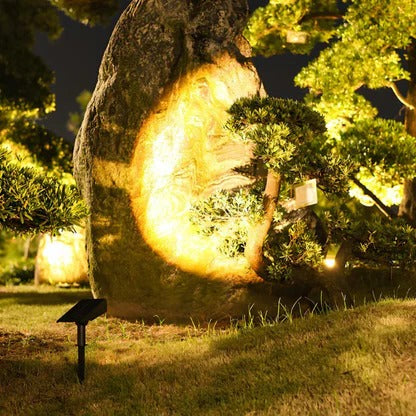 Solar Spotlight with Adjustable Beam and RGB Color Options for Garden Pathways