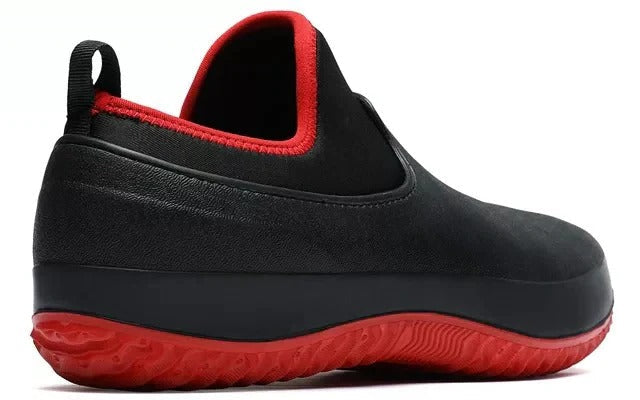Slip-On Work Shoes with Water-Blocking Exterior and Non-Slip Tread