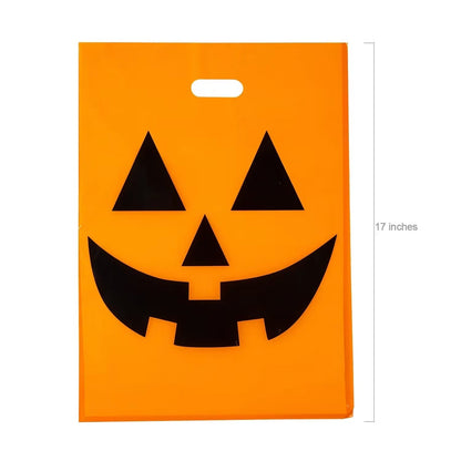 Trick or Treat Bags 12x17 Inches with Jack O Lantern Design, Pack of 50