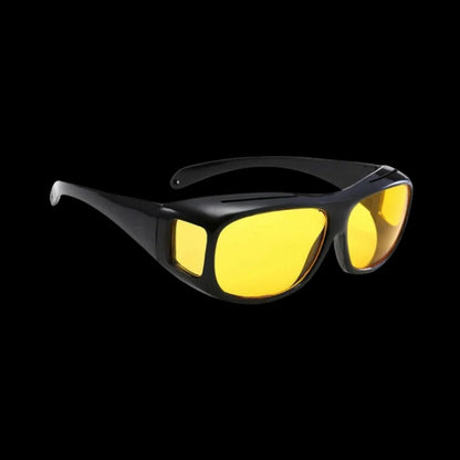 Polarized Night Driving Glasses with Extended Side Panels and Orange Tint for Over-Prescription Wear
