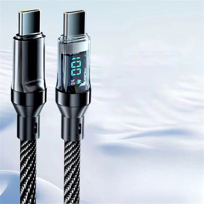 Type C Charging Cable with 120W Power Output and Real-Time Display
