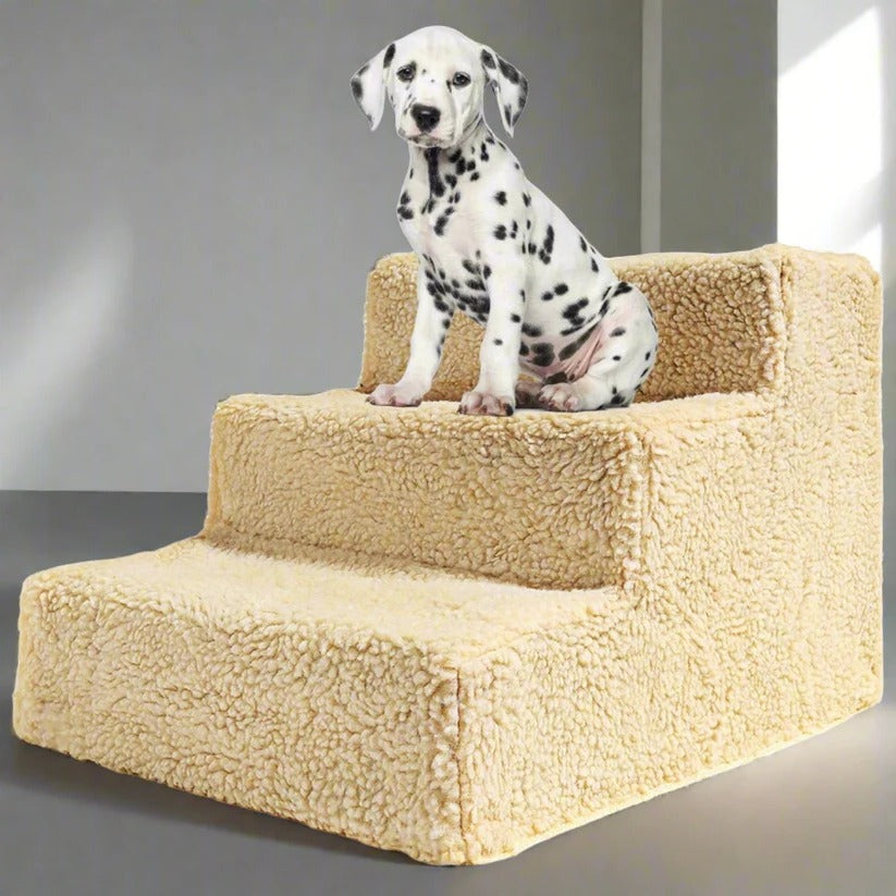 Dog Steps with Machine Washable Fleece Cover and Textured Grip Surface