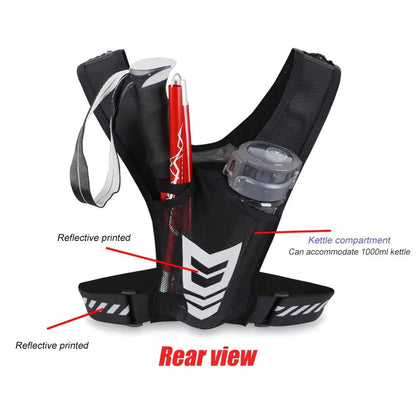 Running Phone Holder Vest with Reflective Print and Multi-Pocket Storage