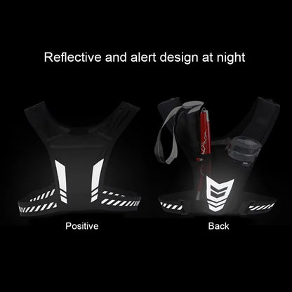 Running Phone Holder Vest with Reflective Print and Multi-Pocket Storage