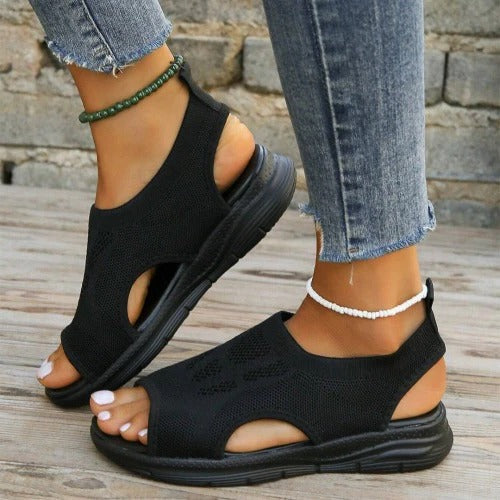Women's Open Toe Sandals with Slingback Strap and Contoured Footbed All Vera Mart