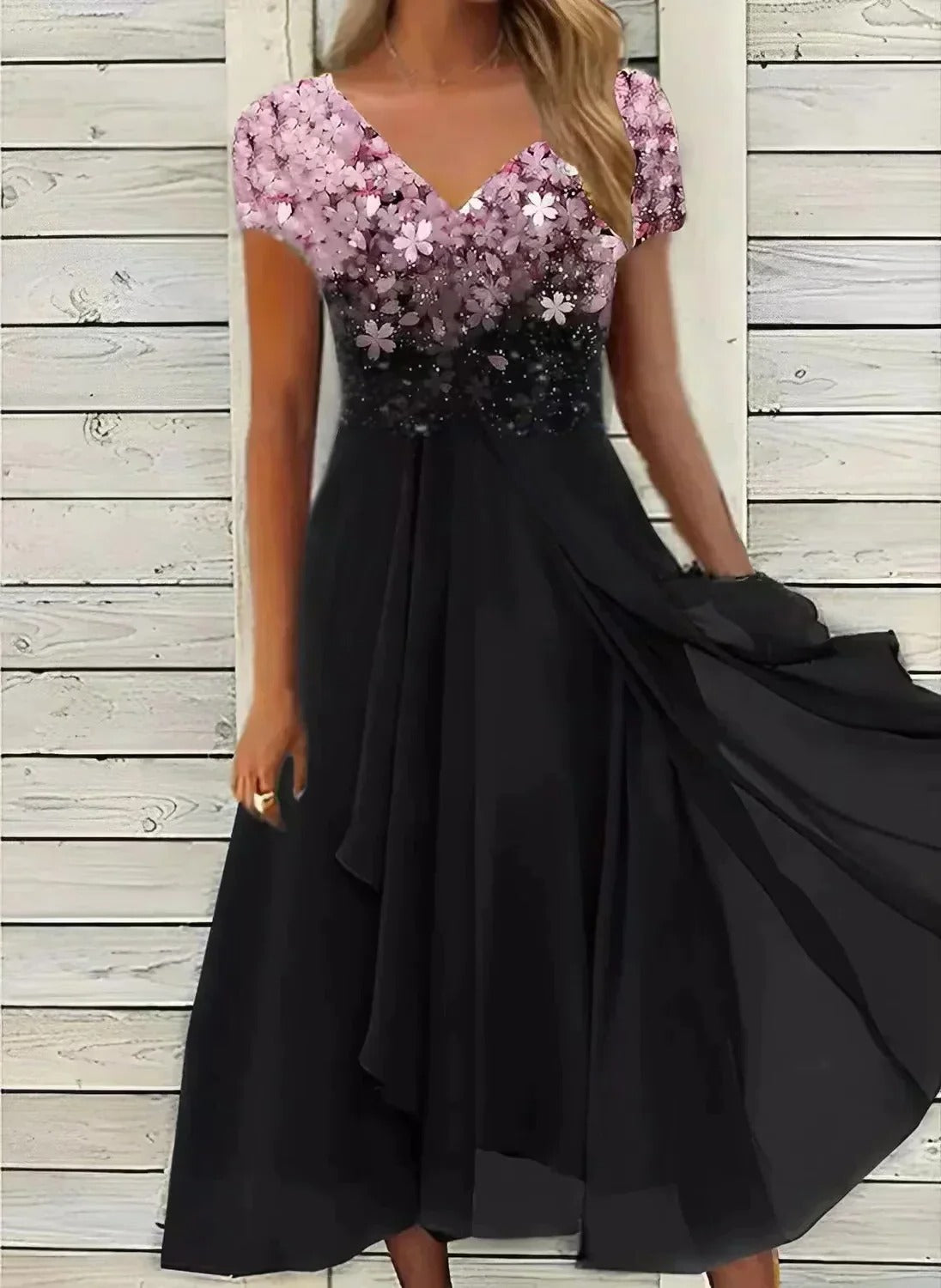 Chiffon Party Dress with Lightweight Drape and Breathable Fabric for Women