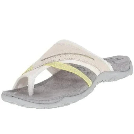 Cross Strap Slip-On Sandals for Women with Cushioned Arch Support and Traction Sole