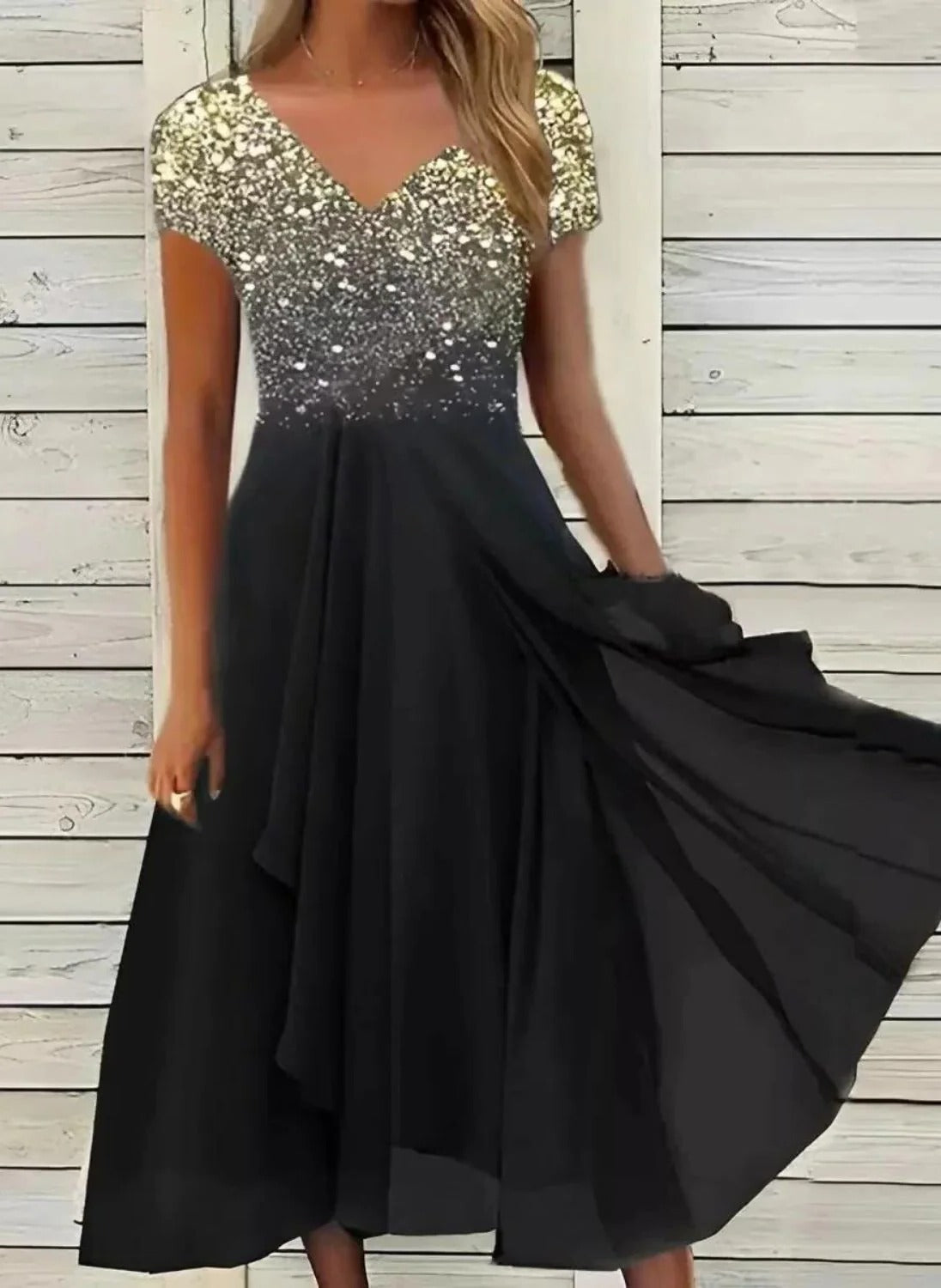 Chiffon Party Dress with Lightweight Drape and Breathable Fabric for Women