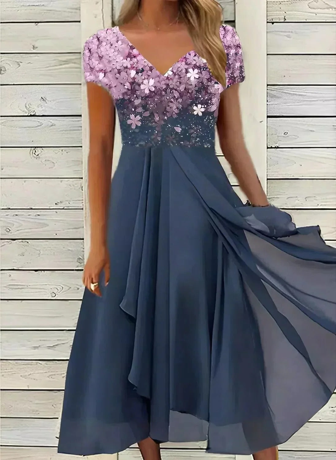 Chiffon Party Dress with Lightweight Drape and Breathable Fabric for Women