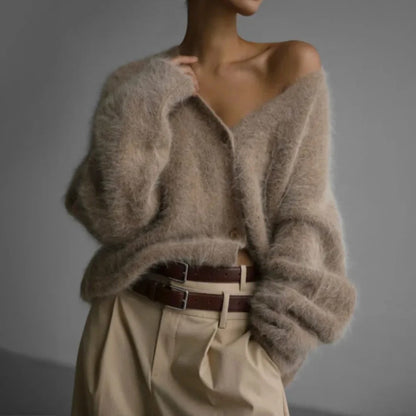 Women's Round Neck Knit Sweater with Natural Fibers and Gentle Skin Feel