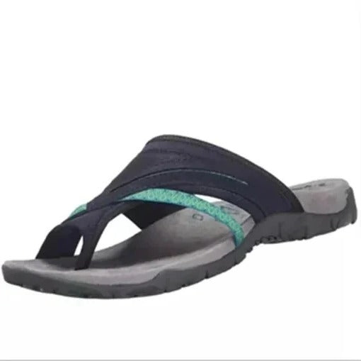 Cross Strap Slip-On Sandals for Women with Cushioned Arch Support and Traction Sole