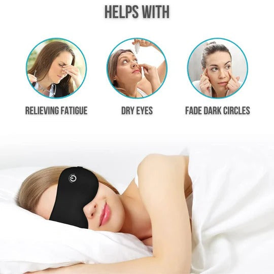 Heated Eye Mask with Three Temperature Settings and Removable Cover, Rechargeable