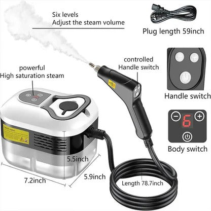 Portable Steam Cleaner with Five Brush Heads and Six Speed Settings