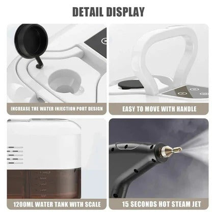 Portable Steam Cleaner with Five Brush Heads and Six Speed Settings