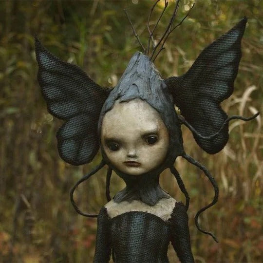 Witch Character Sculpture with Detailed Facial Features for Tabletop Display