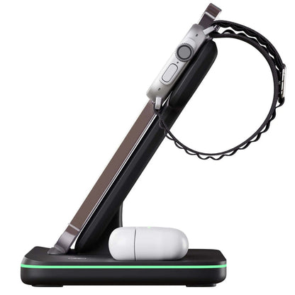 Wireless Charging Dock with Magnetic Alignment for Three Devices