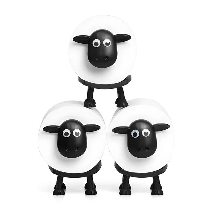 Toilet Paper Roll Holder with Sheep Design, 3-Pack for Bathrooms and Storage