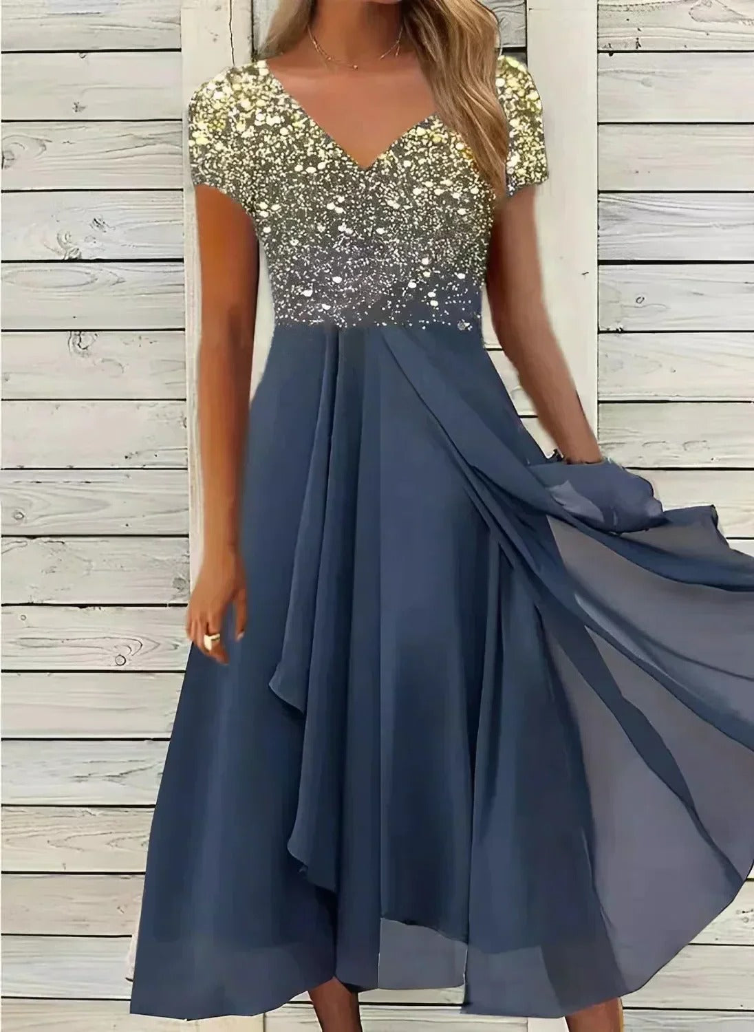 Chiffon Party Dress with Lightweight Drape and Breathable Fabric for Women