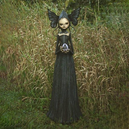 Witch Character Sculpture with Detailed Facial Features for Tabletop Display