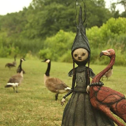 Witch Character Sculpture with Detailed Facial Features for Tabletop Display