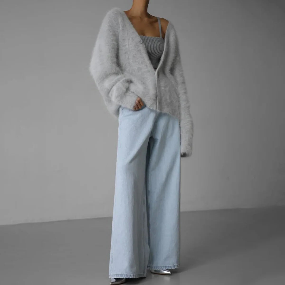 Women's Round Neck Knit Sweater with Natural Fibers and Gentle Skin Feel