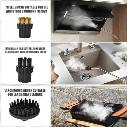 Portable Steam Cleaner with Five Brush Heads and Six Speed Settings