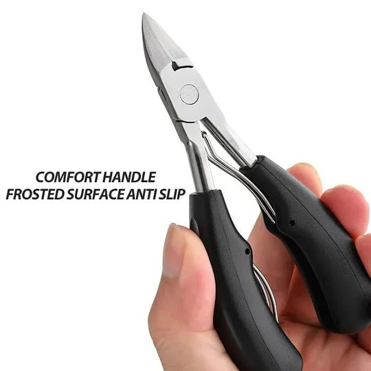 Wide Jaw Nail Clipper Set with Curved Blade and Non-Slip Grip for Thick Nails