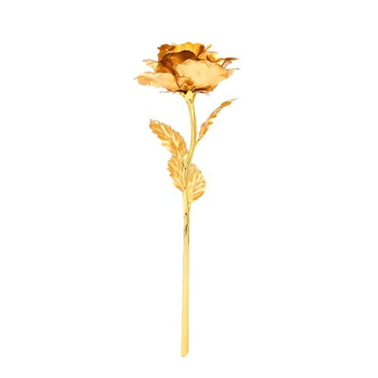 Preserved Real Rose with Gold Foil Coating and Gift Box, 11-12in