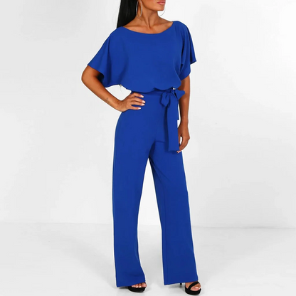 Dark Blue Jumpsuit with Tailored Silhouette and Full Length Coverage