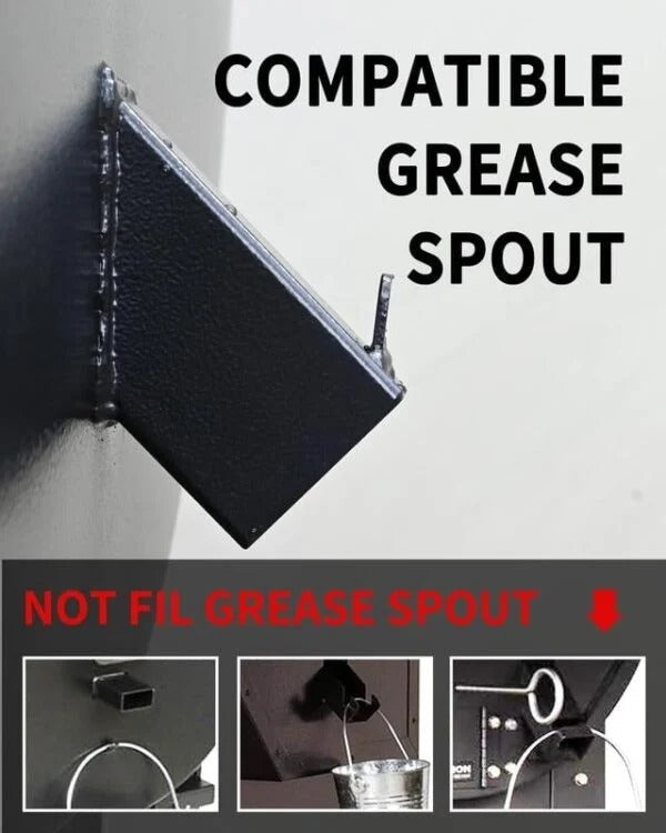 Grill Grease Collector with Reusable Liner and Fitted Lid for 1.6 Inch Spouts
