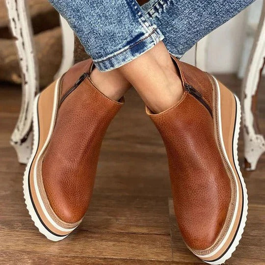 Side Zipper Ankle Boots with Textured Grip Sole and Structured Fit